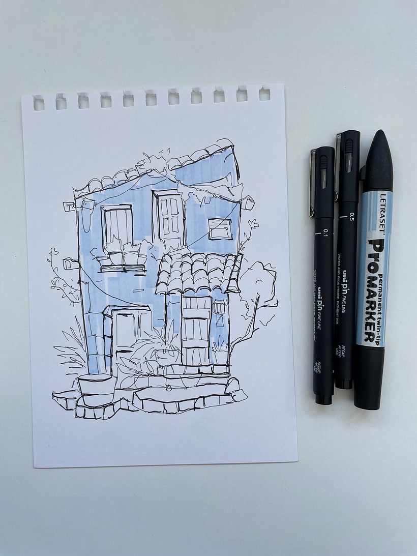 My project for course: Expressive Architectural Sketching with Colored Markers 3