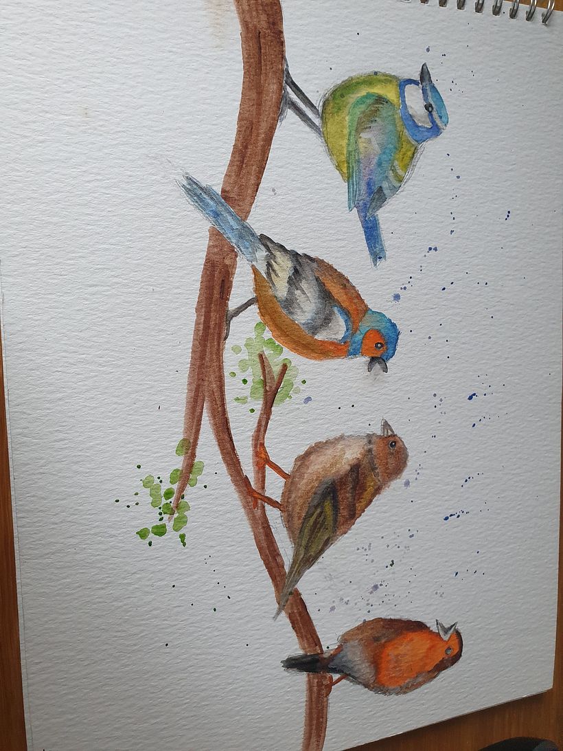My project for course: Artistic Watercolor Techniques for Illustrating Birds 4