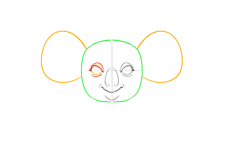 Drawing facial features