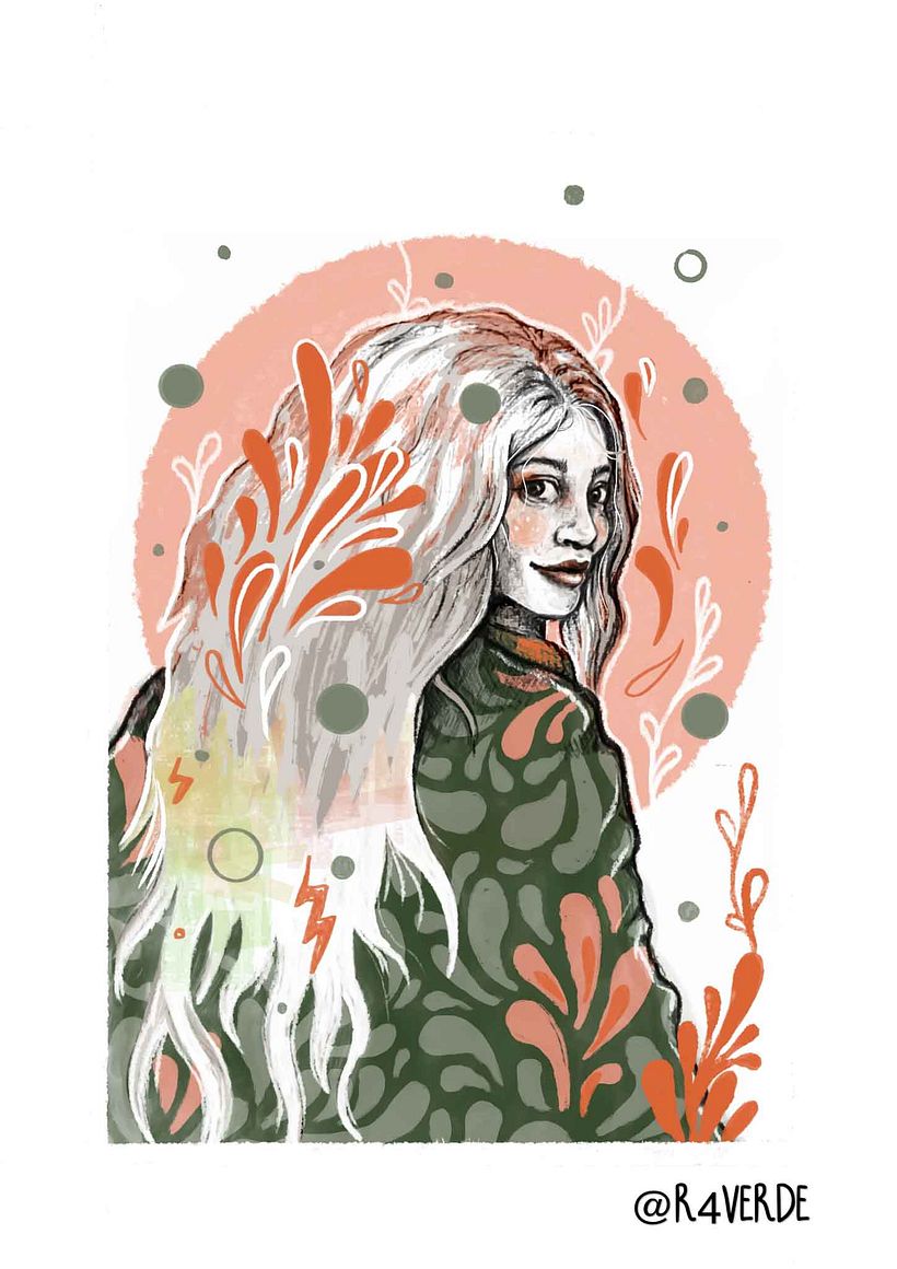Colores y estampado añadidos con procreate y photoshop después de escanear.