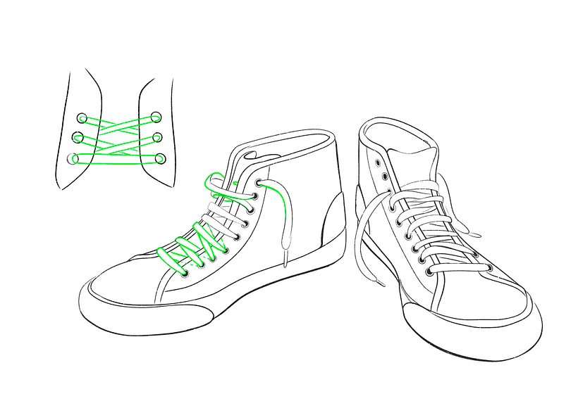 Drawing the laces