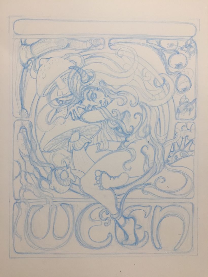 Original pencil drawing for a poster