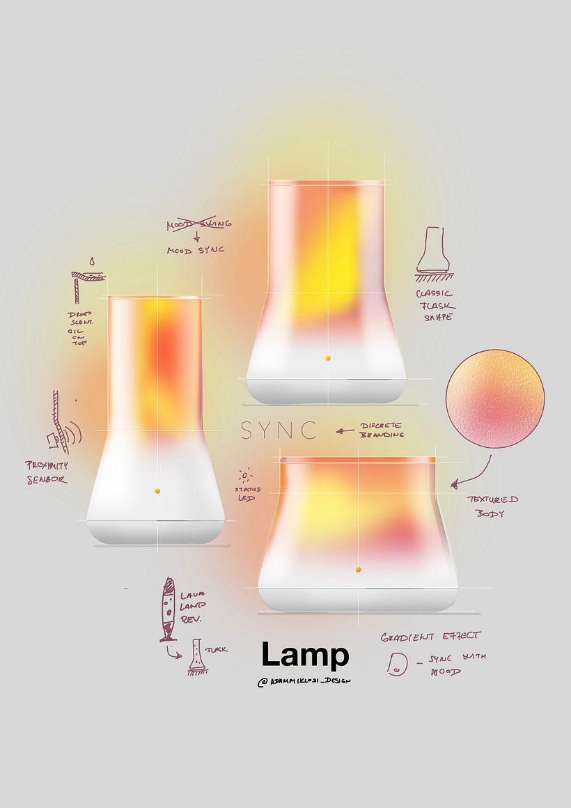 Mood Sync - mood light lamp concept sketches 1