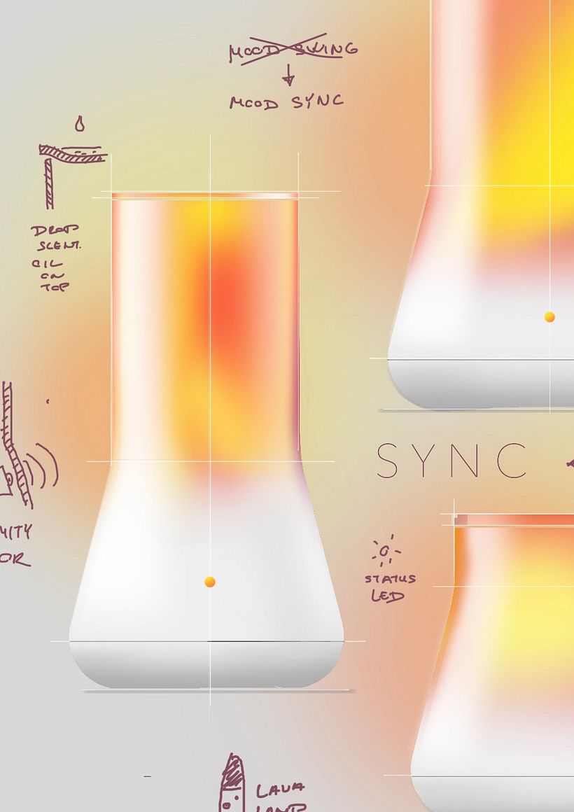 Mood Sync - mood light lamp concept sketches 2