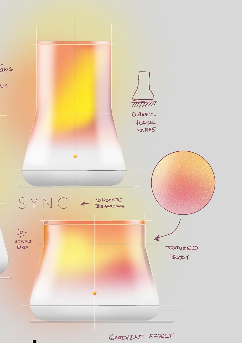 Mood Sync - mood light lamp concept sketches 3