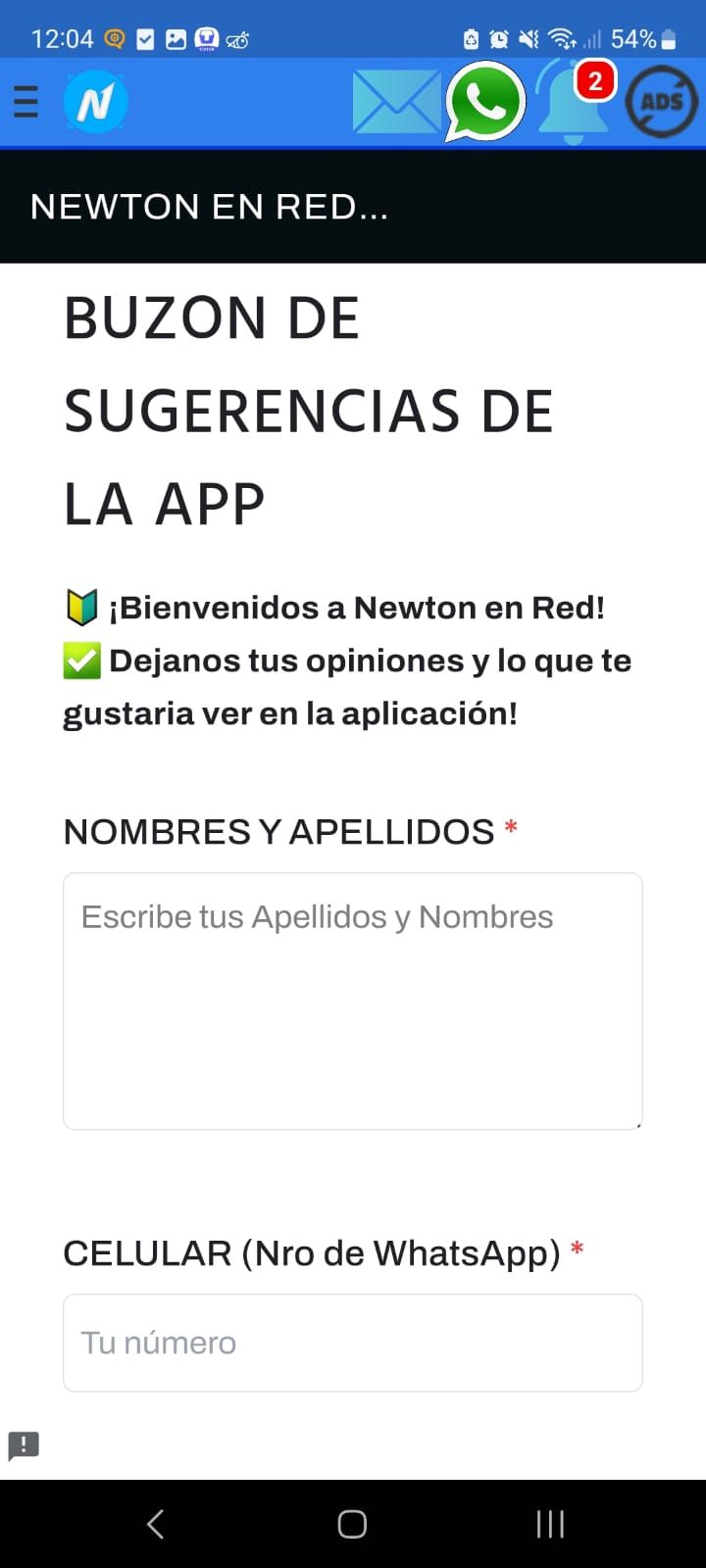 Newton en Red App 9