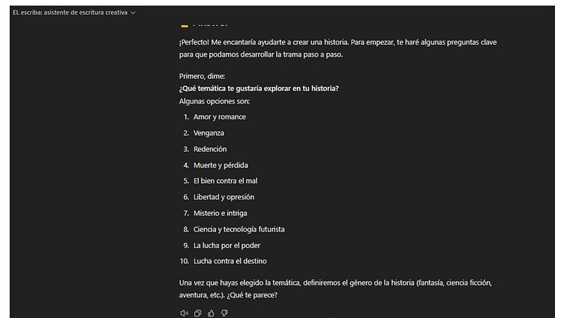 Aquí un ejemplo de una de las primeras preguntas que te brinda. De acuerdo a tus respuestas te continua la conversación..
