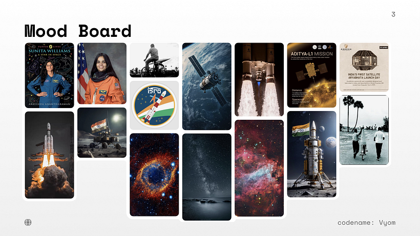 The idea to first start with the story of Indian space and slowly include timelines of other space agencies