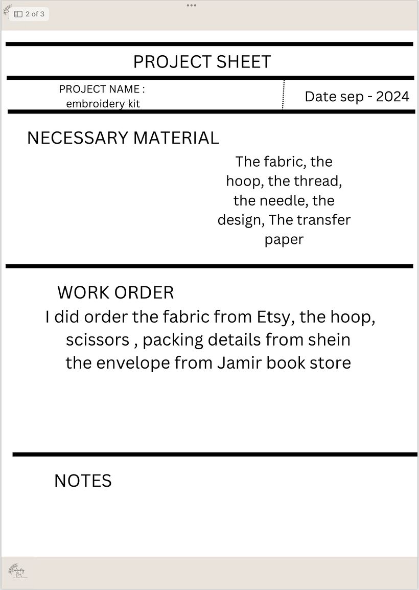 My project for course: Embroidery Pattern Design 3