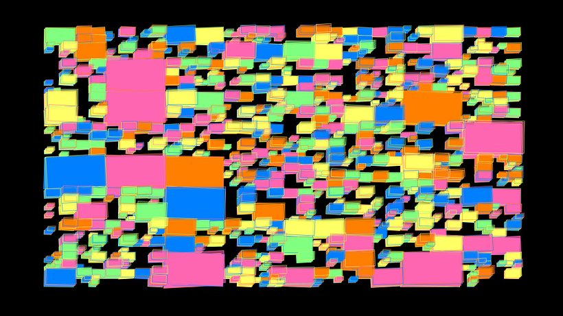 Same idea but with random color selected for the stroke of each cell
