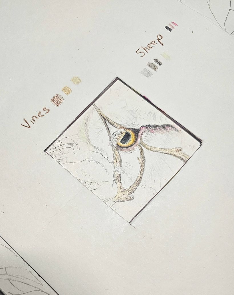 Marco instructed us to color, using small boxes, so we could give equal attention to each part of the project. 