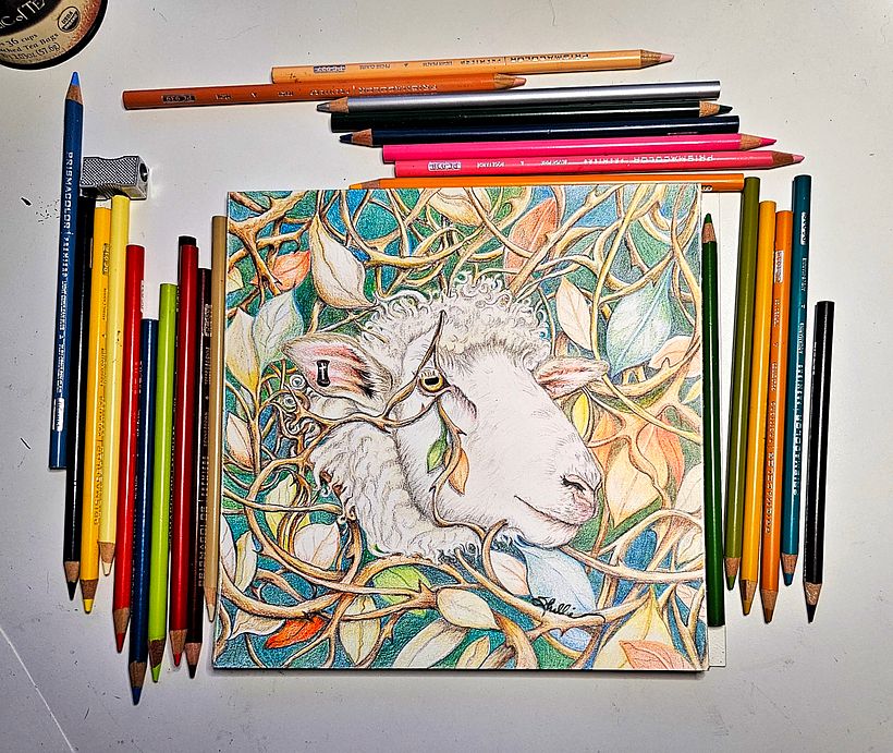 I used more than seven colors as Marco suggested, but had a wonderful time blending the pencils!