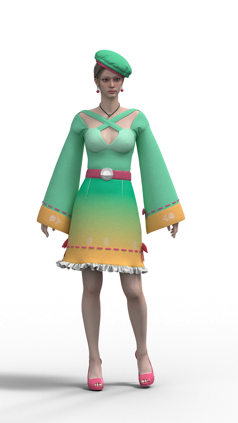 Meu projeto do curso: Introdução ao design de moda em 3D no CLO 10