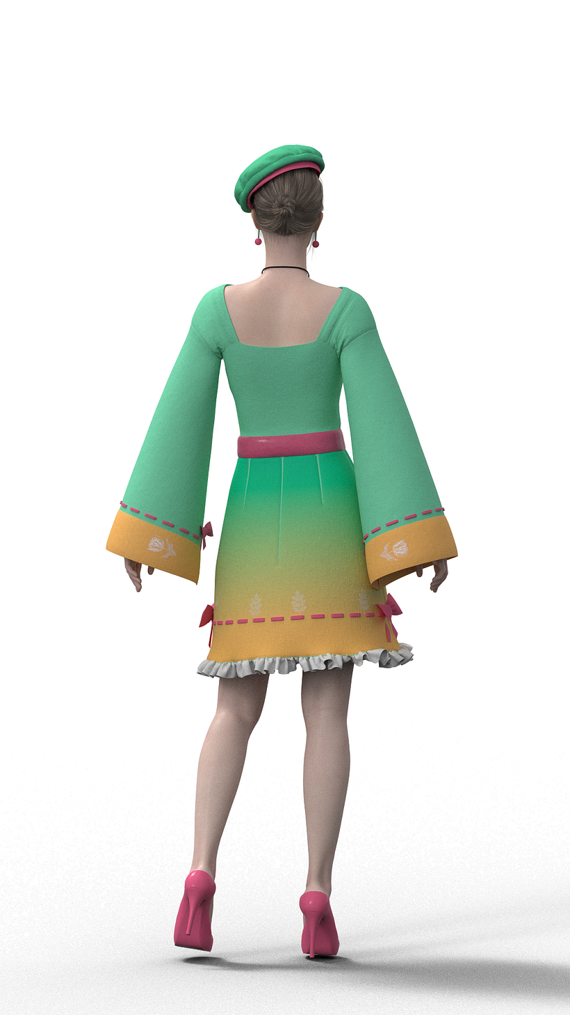 Meu projeto do curso: Introdução ao design de moda em 3D no CLO 9