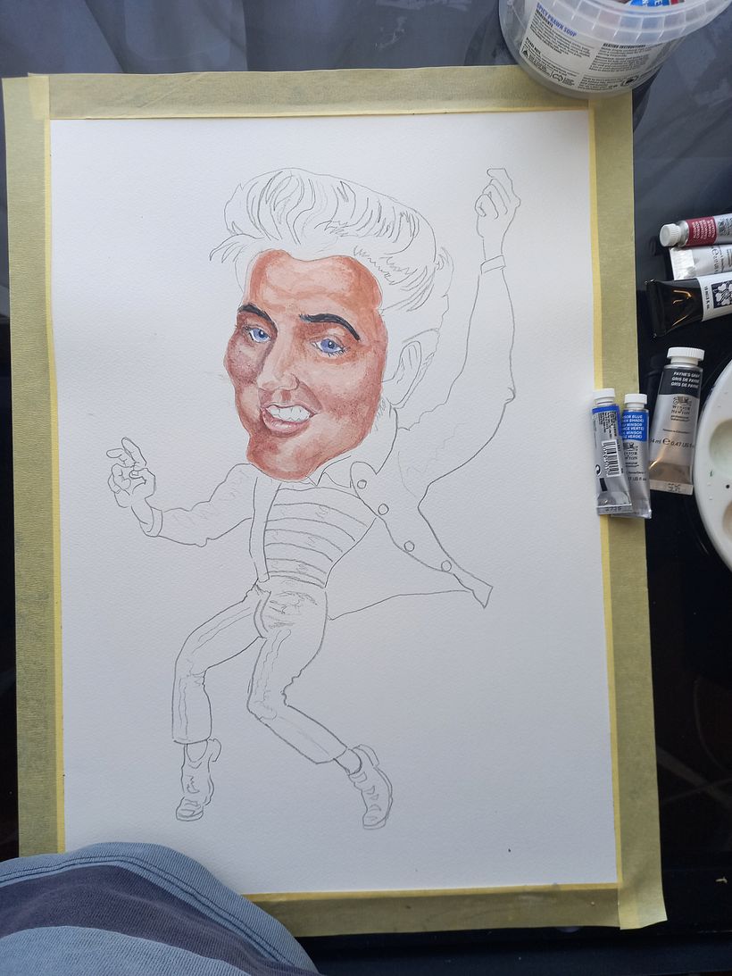 Elvis -mixed media-mainly watercolour 2