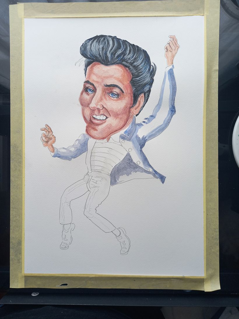 Elvis -mixed media-mainly watercolour 6