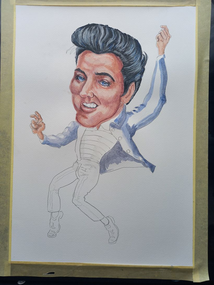 Elvis -mixed media-mainly watercolour 7