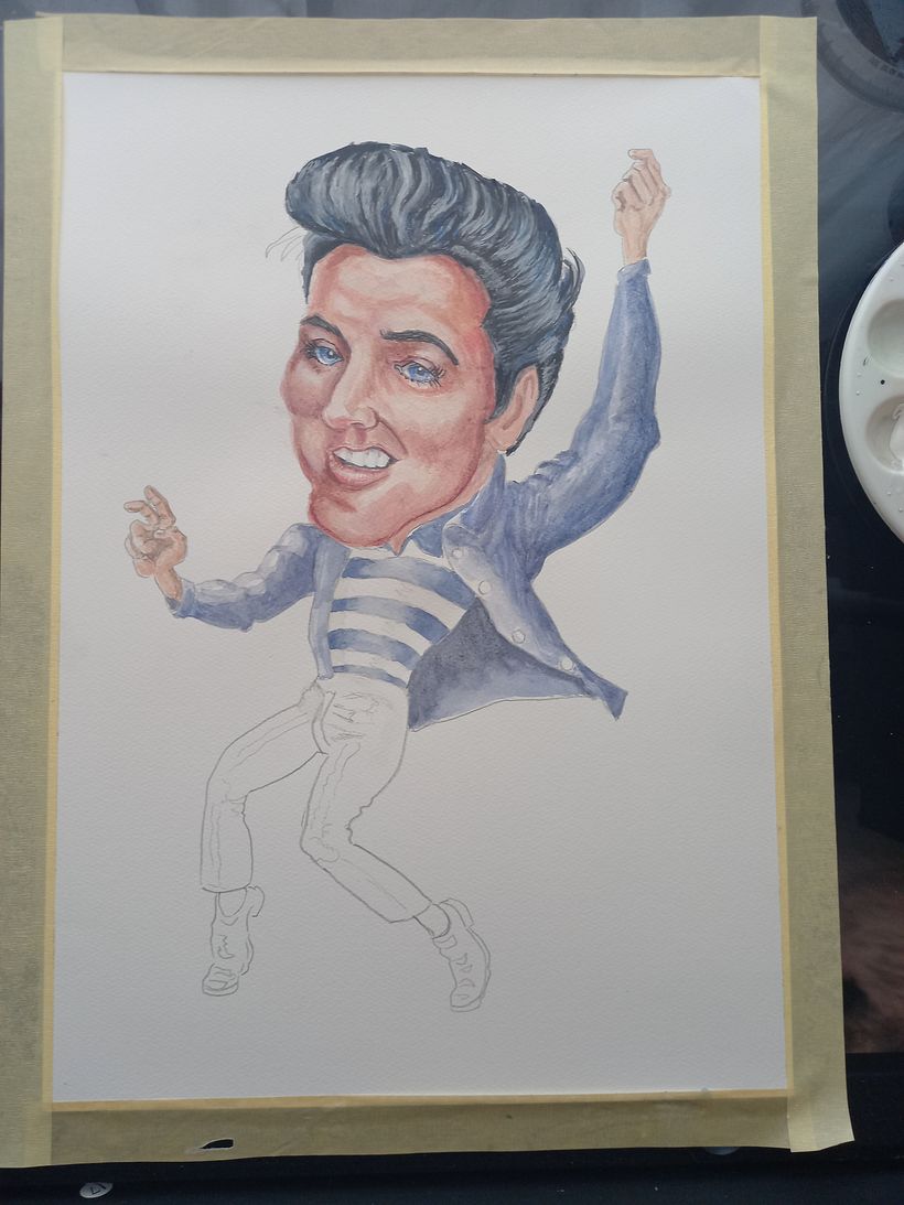 Elvis -mixed media-mainly watercolour 8