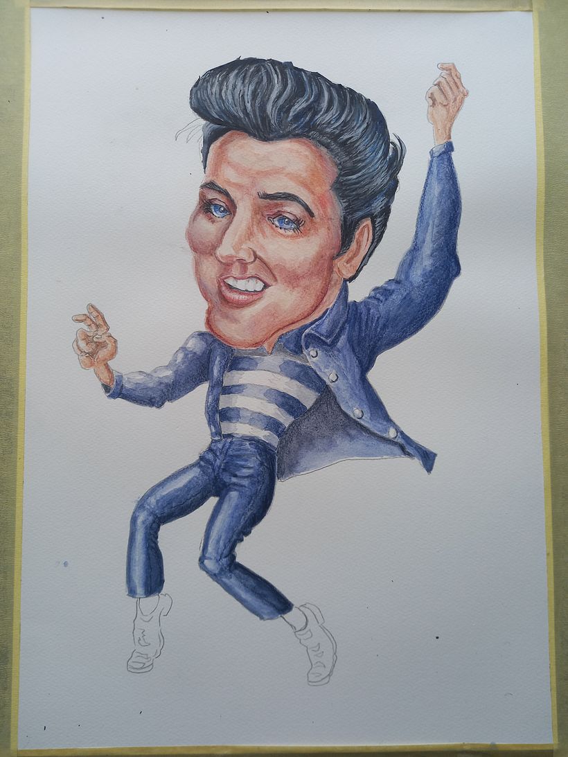 Elvis -mixed media-mainly watercolour 9