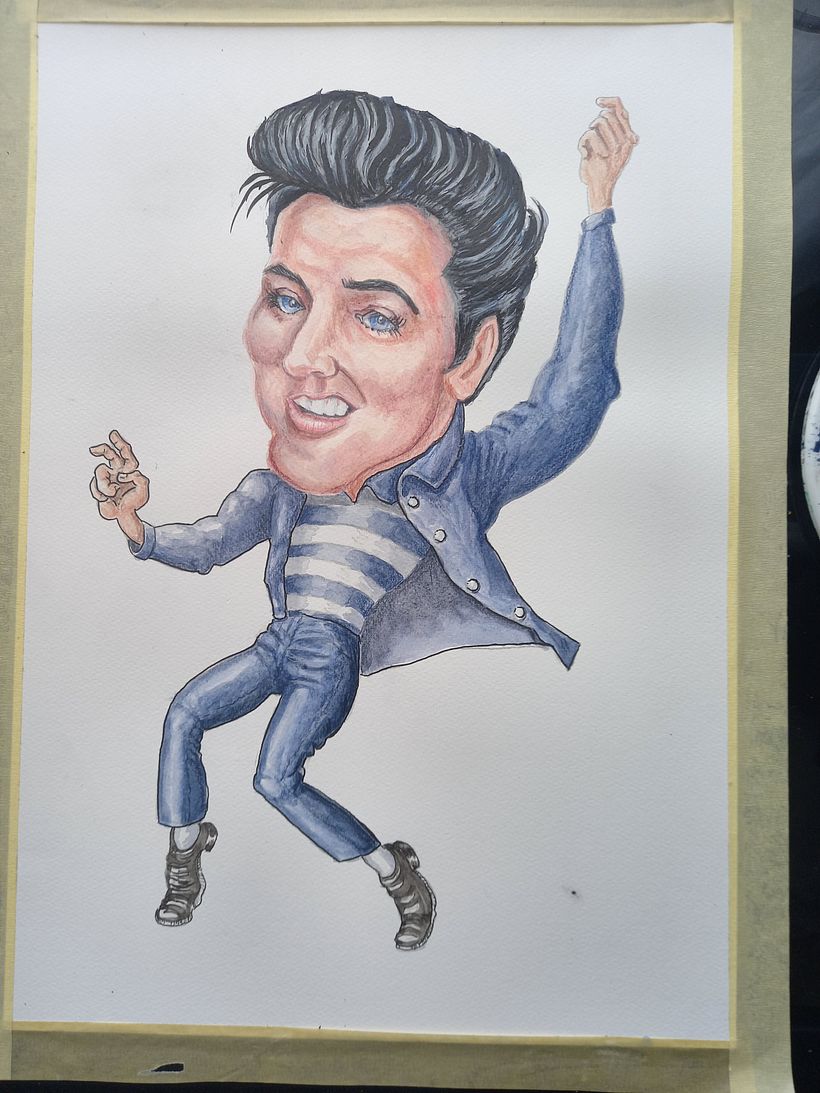 Elvis -mixed media-mainly watercolour 10