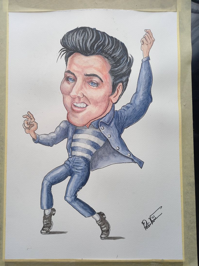 Elvis -mixed media-mainly watercolour 11