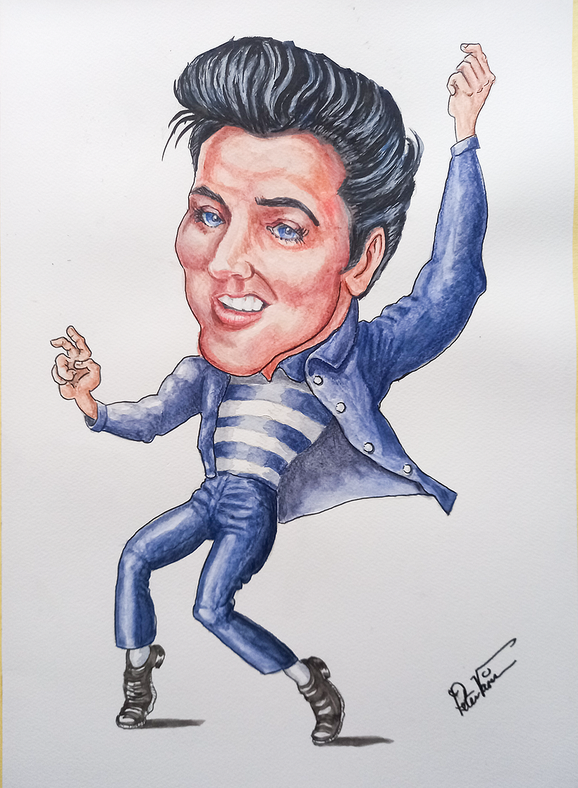Elvis -mixed media-mainly watercolour 12