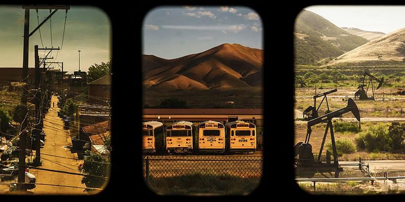 US Through a Train Window
