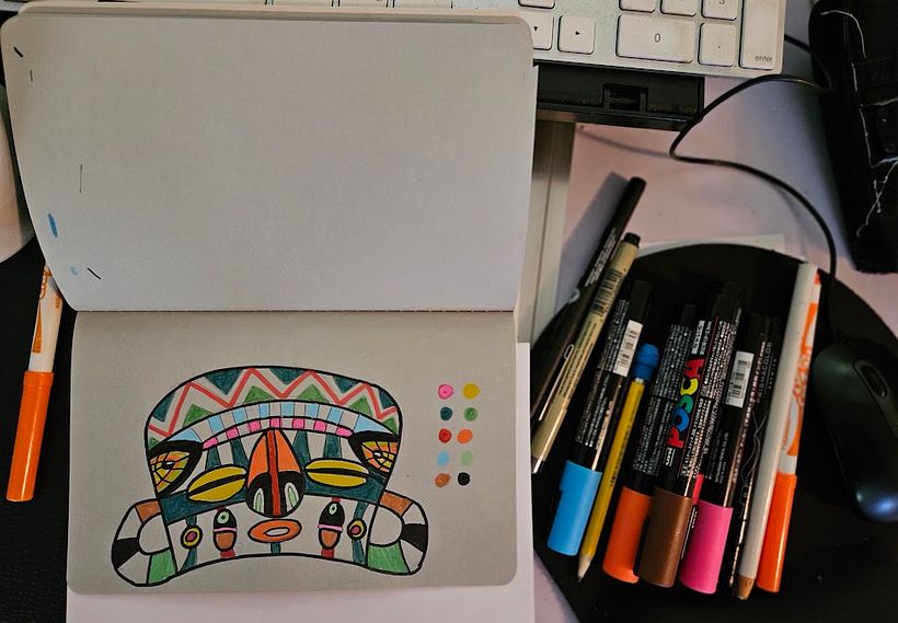 3. boceto con colores
