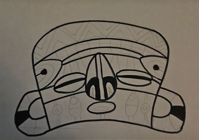 1. boceto de máscara, referencia la venus de Tacarigua, Venezuela 