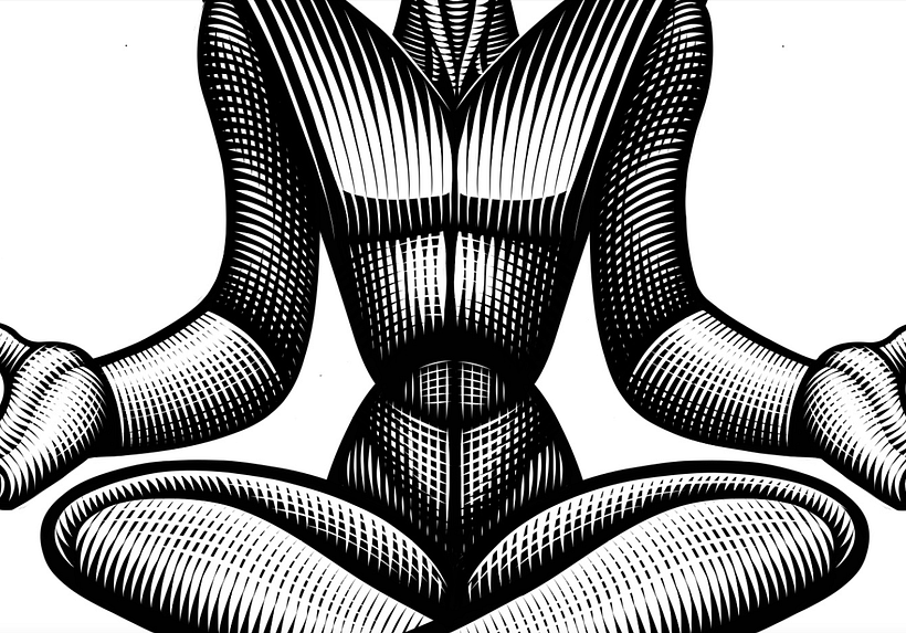 I create separate layers for the horizontal black lines, vertical black lines, and finally, the white lines. 