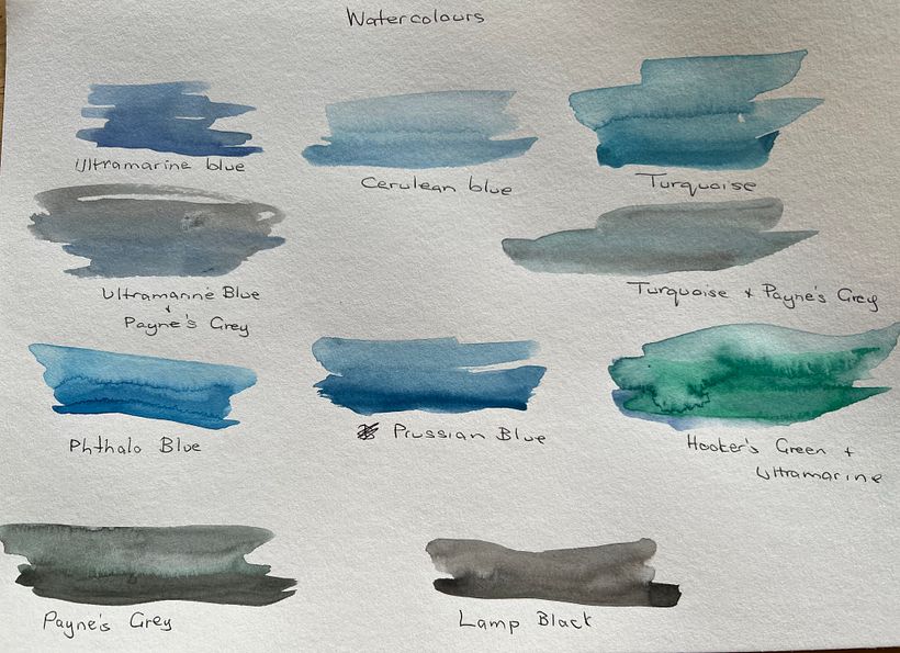 Watercolours - colour palette