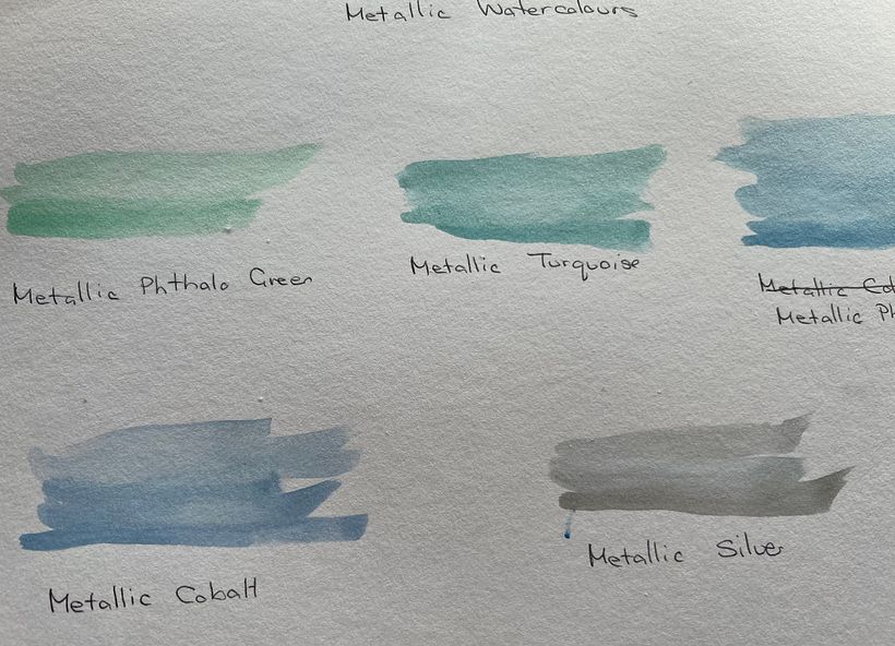 Metallic watercolours - palette selection