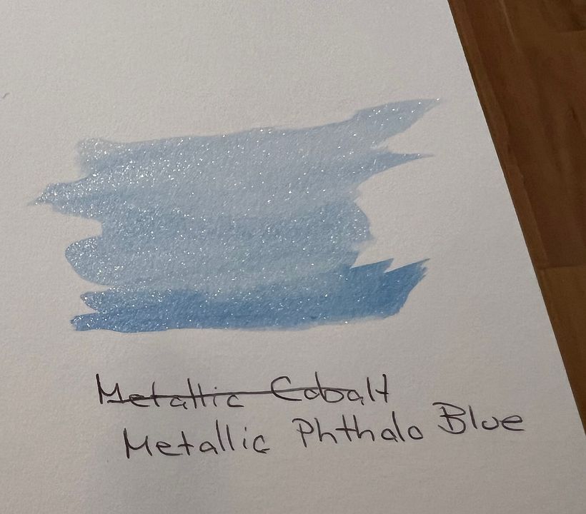 Close up showing metallic effect