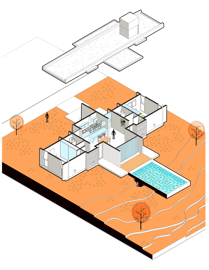 Iso arquitectura en cartoon