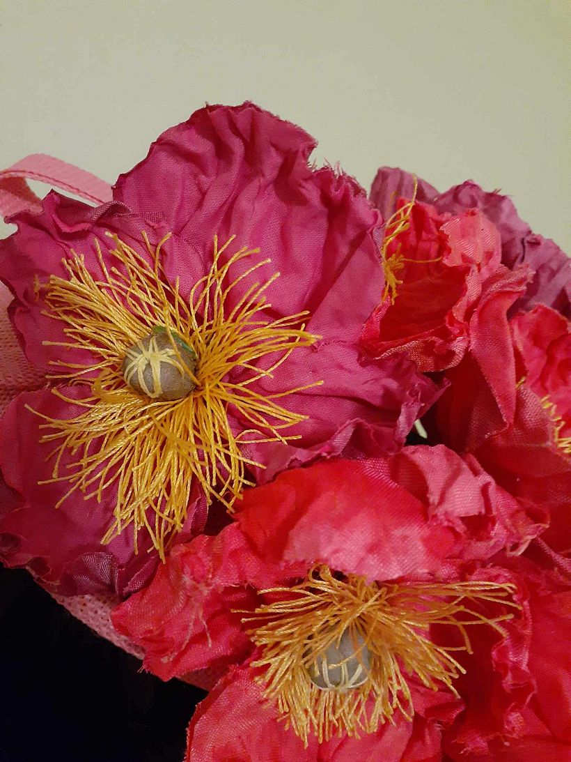 My project for course: Floral Textiles: I made poppies using your method.  I love poppies.  Made a hat for my mum.  3