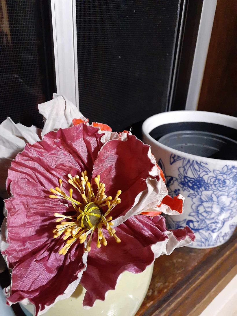 My project for course: Floral Textiles: I made poppies using your method.  I love poppies.  Made a hat for my mum.  4
