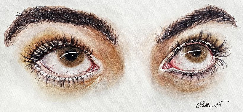 Eyes painted with Carlos, step by step.