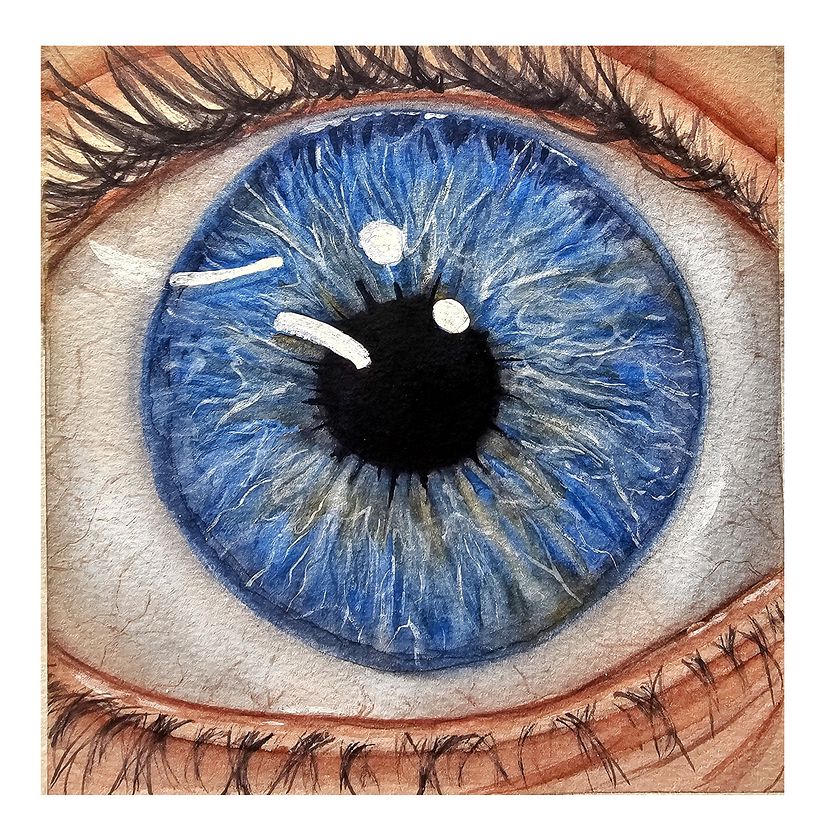 Iris exercise, and I went a little further on it and added the sclara and skin around it, too.