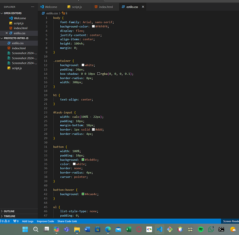 2- Creamos un segundo archivo para contener el codigo CSS para agregar color y forma a una estructura de html