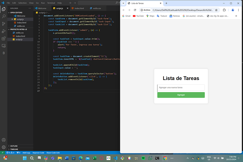 4-Asi va quedando el Proyecto despues de Ir avanzando en ella.