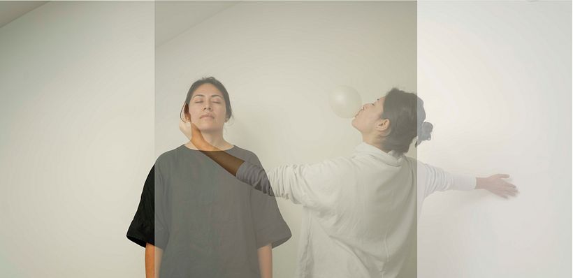 Rostro entre nubes, fotomontaje surrealista - Fotografía