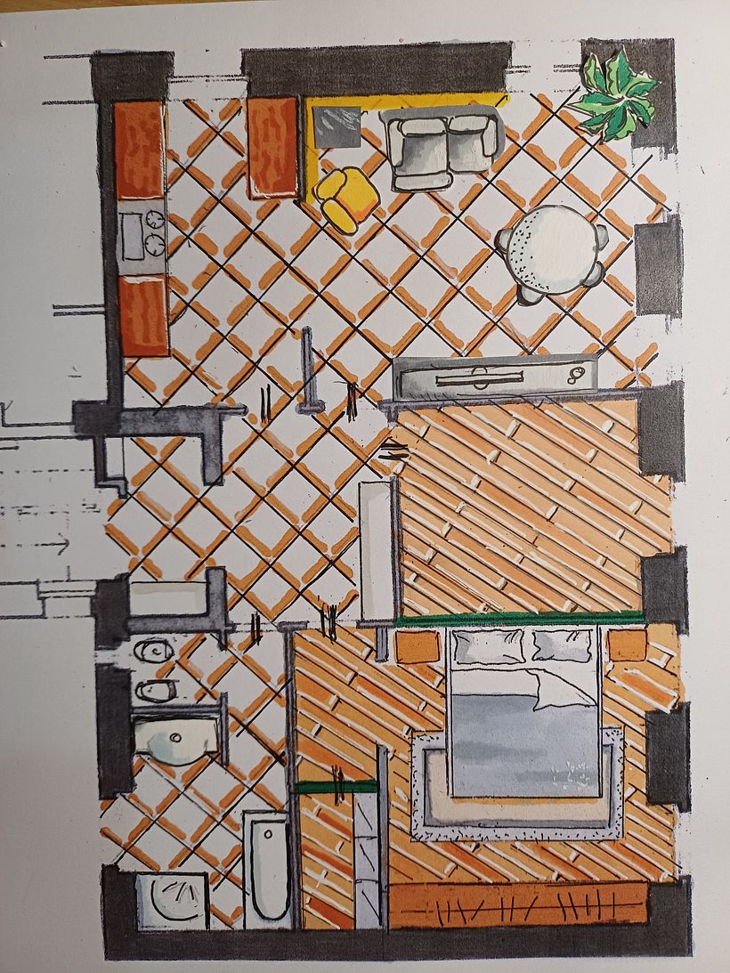 Facciata e pianta appartamento Trieste  3
