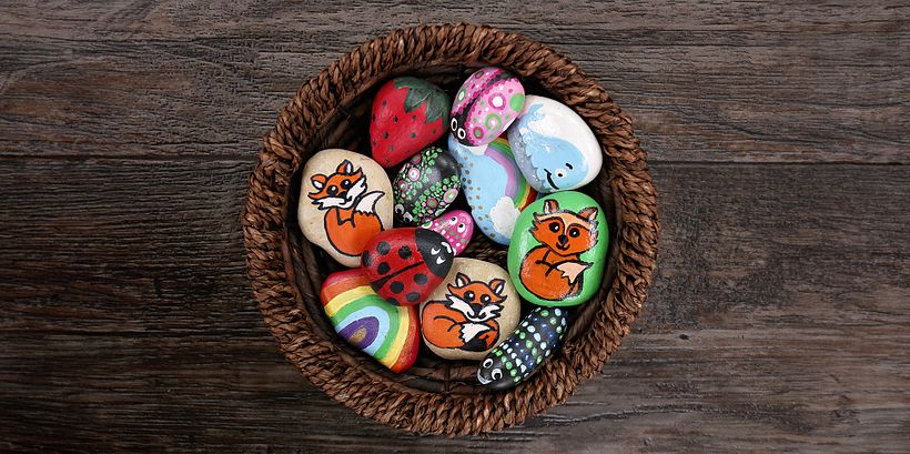 Comenzando una colección de rocas pintadas