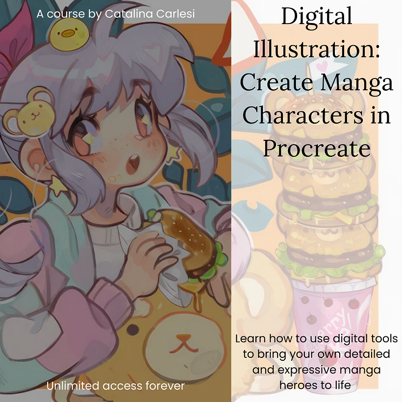 4. Digital Illustration Create Manga Characters | A course by Catalina Carlesi