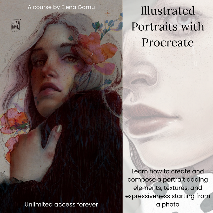 9. Illustrated Portraits with Procreate | A course by Elena Garnu