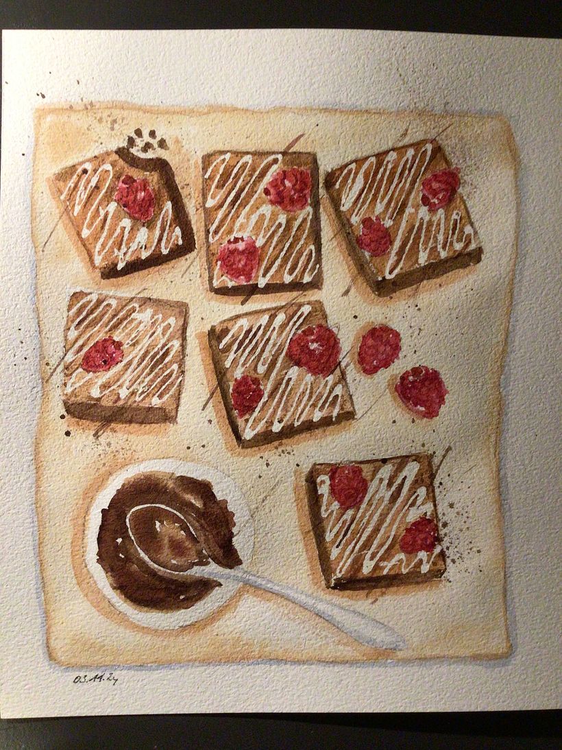 Mon projet du cours :  Illustration culinaire savoureuse à l'aquarelle 2