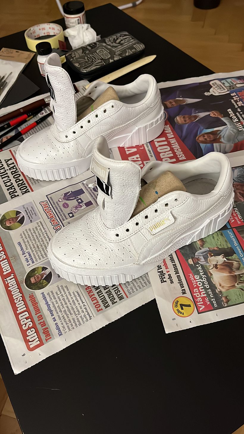 After cleaning and putting white layer