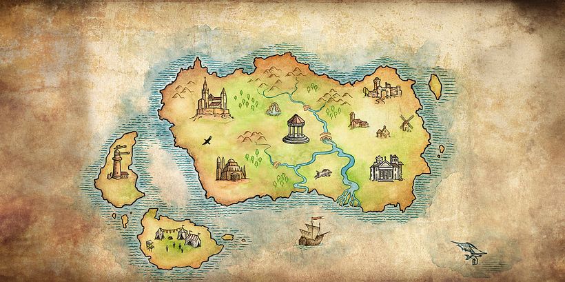 Drawing their own fantasy map