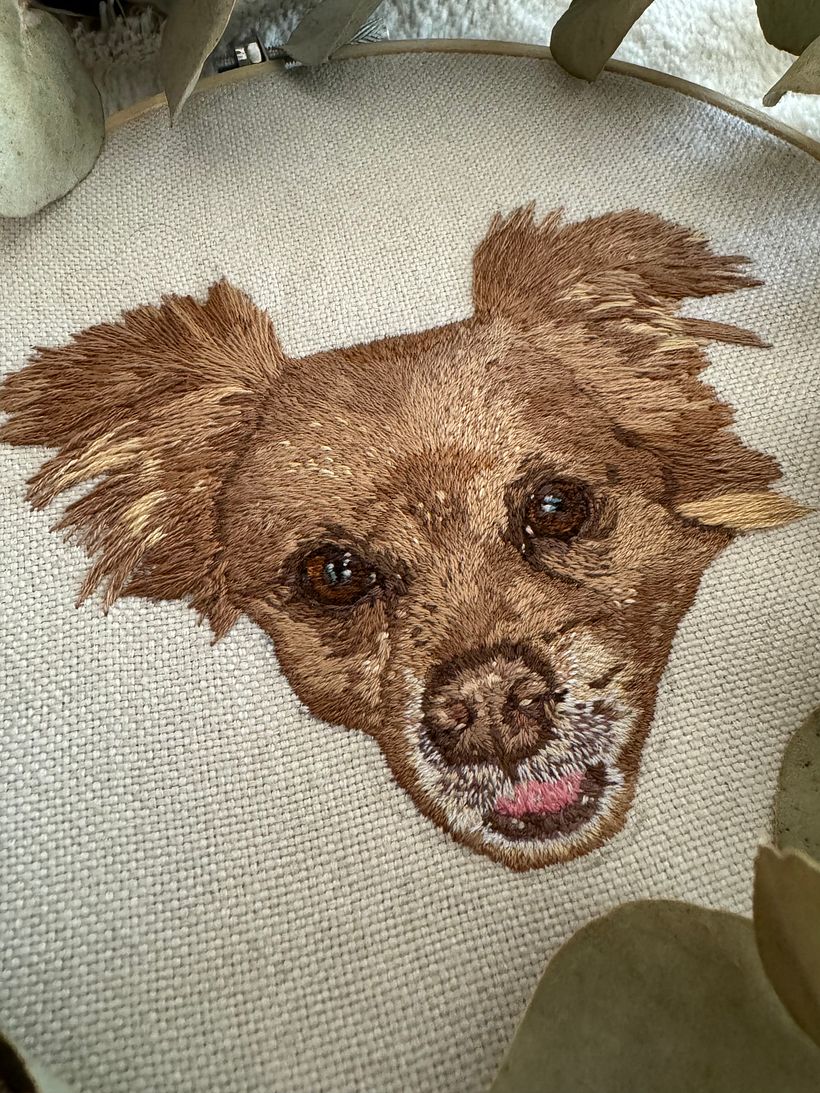 Retrato bordado pelo a pelo: Pinky - Artesanía