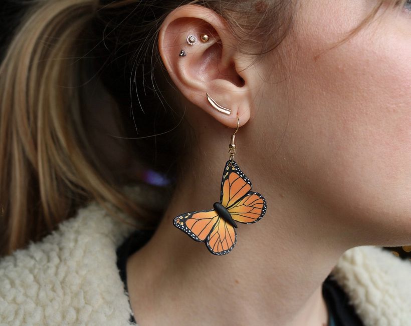 Polymer Clay Monarch Butterfly Clay Cane - Artesanía